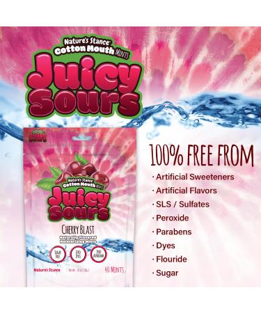 Cotton Mouth Juicy Sours Dry Mouth Mints with Natural Xylitol | Sugar-Free Breath Mints for Dry Mouth Relief | No Artificial Sweeteners | Naturally Flavored Moisturizing Lozenges - Buy Online on GoSupps.com