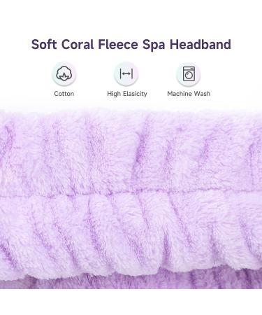 WSYUB Soft Coral Fleece Headband Set | 8 Bow Hair Bands for Makeup, Face Washing, Shower, and Skin Care | Fluffy Spa Head Wraps for Women and Girls | 8 Colors - Slumber Party Supplies - Buy Online on GoSupps.com