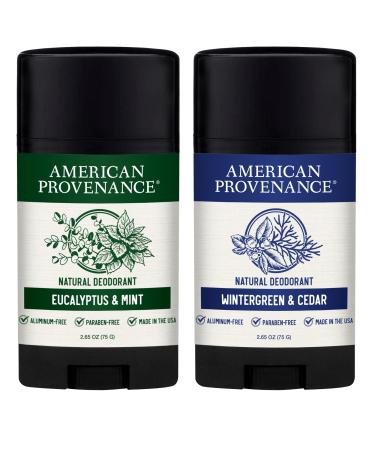 American Provenance Eucalyptus & Mint and Wintergreen & Cedar Deodorant Bundle