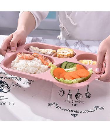 ZoauWuah 4 PCS Wheat Straw Divided Portion Plates Home Dinner Plate Feeding for Outdoor Camping Picnic BBQ Beach or Every Day Use - Buy Online on GoSupps.com