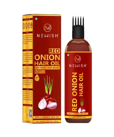 Newish Red Onion Oil for Hair Regrowth Men and Women  Dry Damaged Hair & Growth - Oil Hair Care Natural Hair Growth Oil - Hair Treatment for Dry Damaged 3.38 Fl Oz