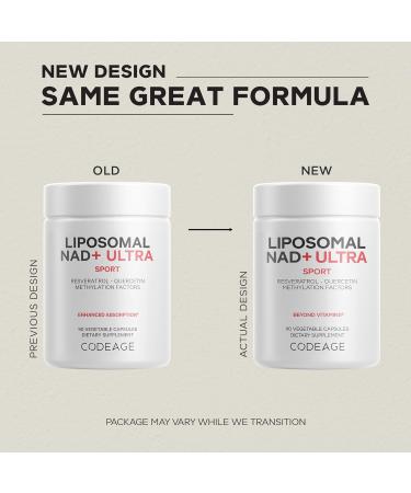 Codeage Liposomal NAD+ with Resveratrol & Vitamin B - NAD Plus Ultra for Energy & Healthy Aging Support - NAD Vitamin Supplement with Quercetin Betaine Riboflavin - Bioavailable - 90 Capsules - Buy Online on GoSupps.com