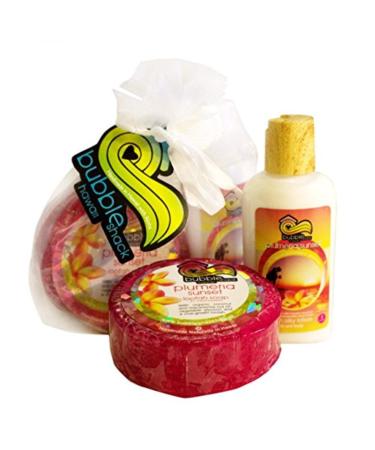 Hawaii Bubble Shack Loofah Soap & Body Lotion Duo Set Plumeria
