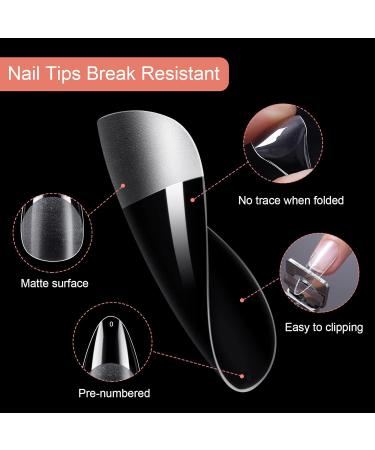 Ysuvin 240pcs Transparent Nail Tips - Medium Oval Soft Gel Full Cover for Technicians & Salons - Buy Online on GoSupps.com