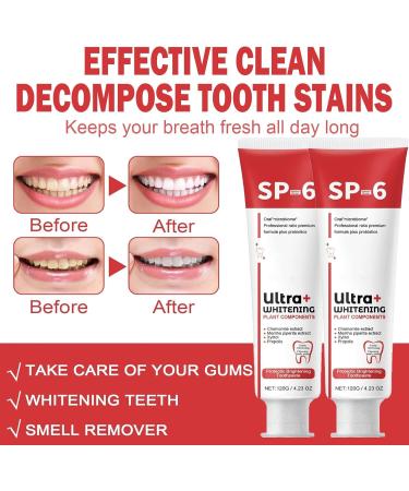 SP-6 Ultra Whitening Toothpaste - Probiotic Deep Clean & Fresh Breath | 2PCS - Best International Shipping - Buy Online on GoSupps.com