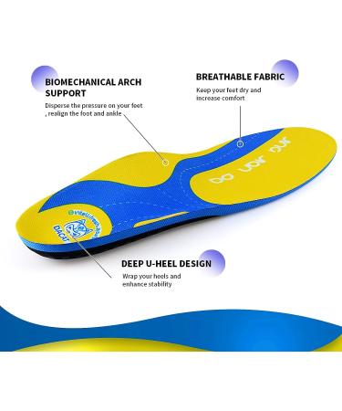 Orthotic Inserts for Flat Feet & Plantar Fasciitis Relief - Gel Insoles for Heel Pain - Yellow - Size M(Men 8.5-10/Women 9.5-11) - Buy Online on GoSupps.com