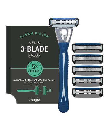 by Amazon Male 3 blade razor with 5 refills Razor with 6 cartridges