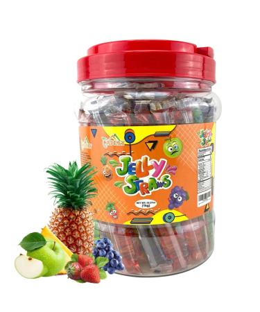 Apexy Jelly Straws, Fruit Jelly Filled Strips, Tiktok Candy Trend Items, Assorted Fruit Jelly Sticks, 35.27oz (1000g)