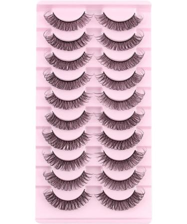 Aizuiwiy Russian Strip Lashes Natural Look Wispy False Eyelashes Russian Eyelashes Fake Eyelashes Russian Lashes Fluffy Wispy Lashes Hybrid Curl Strip Lashes Crossed Reusable 10 Pairs No Glue LY-SJ27-10S - Buy Online on GoSupps.com