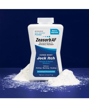 Zeasorb-AF Super Absorbent Antifungal Treatment Powder for Jock Itch 2.5 oz - Fast Relief - Buy Online on GoSupps.com