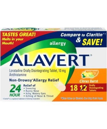 Alavert 24 Hour Orally Disintegrating Tablets Citrus Burst 18 Tablets
