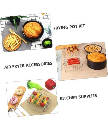 Cabilock 1set Air Fryer Accessories BBQ Rack Air Fryer Pot Accessories Baking Rack Cake Rack Stainless 5pcs - Buy Online on GoSupps.com