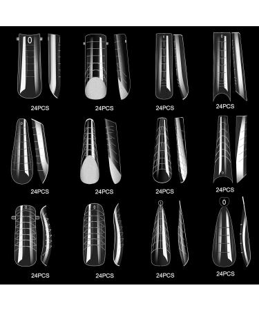 U-Shinein 12 Type Dual Nail Forms Dual Nail Shapes Nail Extension Nail Mould Acrylic Nail Dual Forms 288 Pcs Dual Shapes Tips Nail Art Manicure Tools for Nail Art Design - Buy Online on GoSupps.com