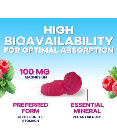 Magnesium Citrate Gummy Supplement - Improved Vegan Formula - High Absorption Magnesium Gummies for Adults & Kids - Mag Citrate Gummy Supplements - Delicious Raspberry Pomegranate Flavor - 60 Gummies 60 Count (Pack of 1) - Buy Online on GoSupps.com