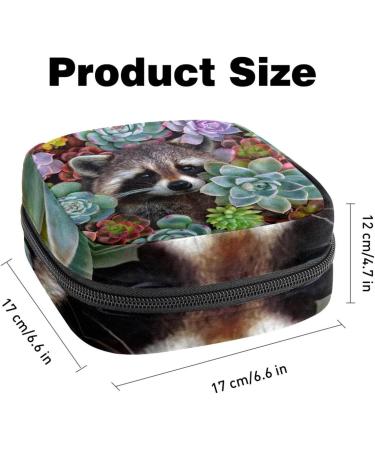 Raccoon Succulent Plants Women's Bandage Storage Bags | Durable Period Pocket for Menstrual Cups - Perfect for Teens & Girls - Buy Online on GoSupps.com