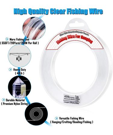 Clear Fishing Wire Acejoz 656FT | Strong Nylon String for Balloon Garland | 0.45mm, 40lb Capacity - Buy Online on GoSupps.com