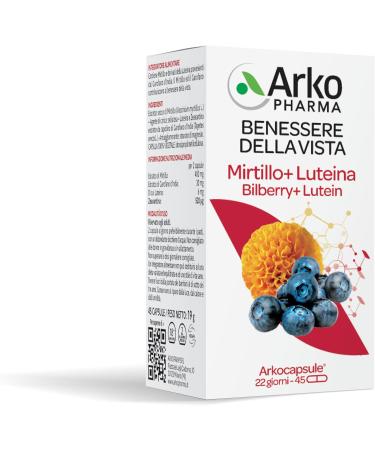  Arkopharma ARKOPHARMA ARKOCAPSULE MIRTILLO + LUTEINA 45 CAPSULE - Buy Online on GoSupps.com