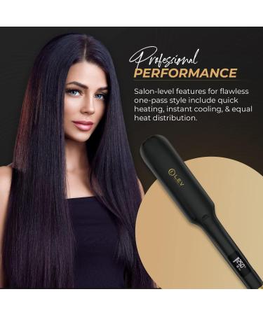 LEV Professional Titanium 2 in 1 Hair Straightener & Curler - Quick Even & Damage-Minimizing - LED LCD Display - 1 Inch Flat Iron for Fast Smooth Styling - International Shipping Available - Buy Online on GoSupps.com
