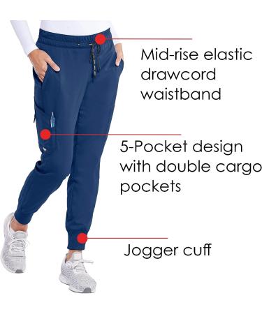 BARCO Grey's Anatomy Scrubs Kira Jogger Women's Scrub Pant - Mid-Rise Yoga Style, Soft Touch Fabric, Medium Indigo - Buy Online on GoSupps.com