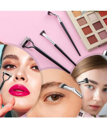 Simarro 3Pcs Eyelash Brush Set | Angle Brush & Steel Tooth Comb for Natural Lifted Lashes & Eyebrows - Portable Makeup Tools for Women & Girls - Buy Online on GoSupps.com