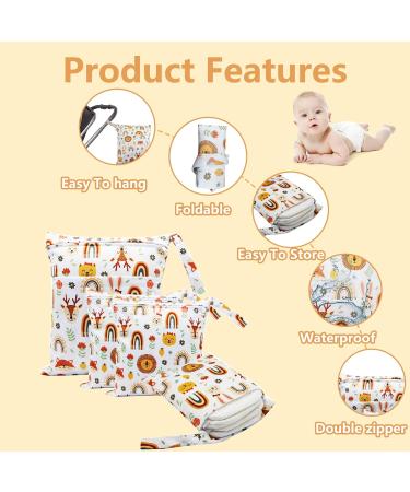 Zeukets Wet Bags - 4 Pack Diaper Bag Wraps for Travel & Gym | Reusable Organizer with Zipper for Baby & Toddlers | Perfect for Beach & Pool - Buy Online on GoSupps.com