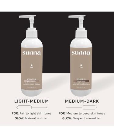 Gradual Self Tanning Lotion by SunnaTan - Hydrating Formula Made With Hyaluronic Acid & Jojoba - Organic & Natural Ingredients - Achieve a Natural Gradual Tan (Medium/Dark 236 ml) - Buy Online on GoSupps.com