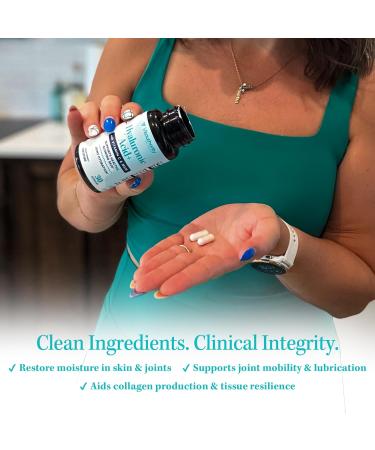 Hyaluronic Acid Capsules with MSM & Vitamin C | 120mg Sodium Hyaluronate | Skin Hydration Elasticity & Collagen Support | Vegan Non-GMO Antioxidant Beauty Supplement 30 Servings - Buy Online on GoSupps.com