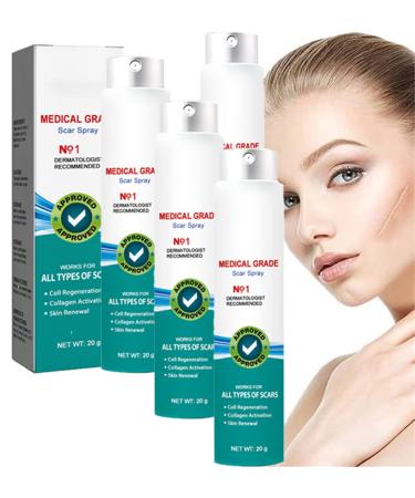Scar Remove Medical Grade Scar Spray Acne Scars and Dark Spot Remover Medical Scar Removal Spray Acne Scar Treatment Scarremove Advanced Scar Spray for All Types of Scars (4Pcs)