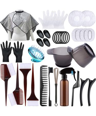 38pcs Hair Dye Coloring Kit, Hair Tinting Bowl, Dye Brush, Ear Cover, Gloves for DIY Salon Hair Coloring Bleaching Hair Dryers Hair Dye Tools