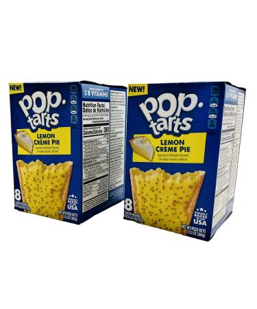 Pop Tart 2 Pack: Lemon Creme Pie Pop Tarts (Includes Two 13.5 oz Boxes of Lemon Cream Pie Pop Tarts for a total of 16 Toasted Pastries) 1 Count (Pack of 1)