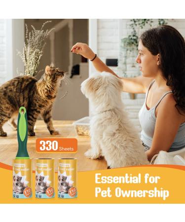 Nobleza Lint Rollers - 330 Sheets (3 Rolls + 1 Roller) - Extra Sticky Lint Roller for Clothing Pet Hair & Dust Removal - Buy Online on GoSupps.com