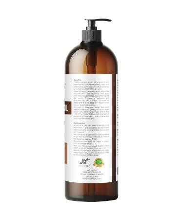 Buy Velona Argan Oil 32 Fl Oz - 100% Pure & Natural Moroccan Oil for Hair Growth Skin & Nail Care | Unrefined & Cold Pressed with Pump - Buy Online on GoSupps.com