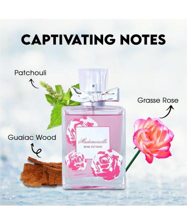 Women's Spray Perfume Mademoiselle Rose Intense Long Lasting Eau De Parfum Cologne for Women Refreshing Floral Fragrance for Casual Use Ideal Holiday Gift 3.4 Fl Oz - Buy Online on GoSupps.com