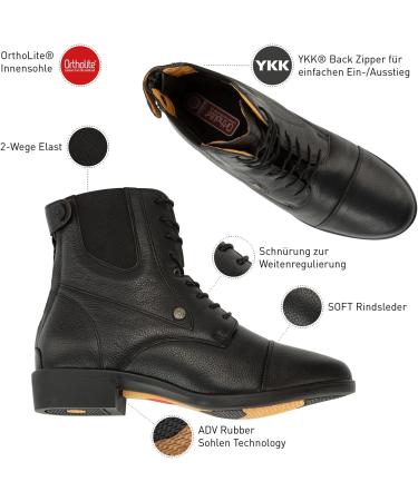 Suedwind Advanced II BZ Lace Soft Riding Ankle Boots - Black Leather Jodhpur Boots with Zipper | Comfortable Slip-On Fit | EU Size 39 - Buy Online on GoSupps.com
