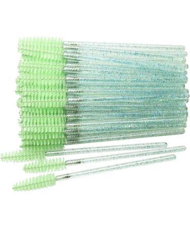 50pcs Makeup Eyelash Brushes Crystal Mascara Stick Applicator Diamond Eyelash Brush Disposable Makeup Tool deepgreengreen - Buy Online on GoSupps.com