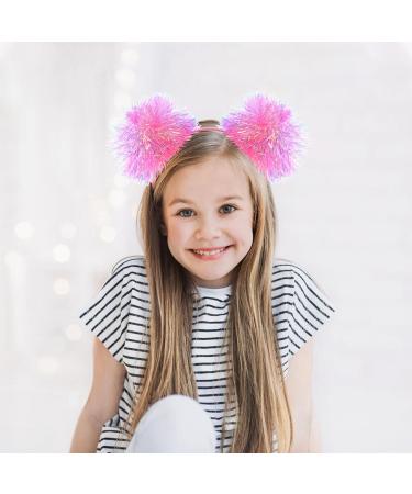 minkissy Pom Pom Headband Pom Pom Head Bopper Pom Party Headband Tinsel Headband Pompom Ball Headband for Women Girls Pink - Buy Online on GoSupps.com
