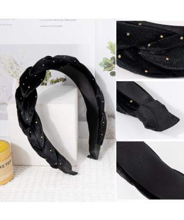 Clinity Vintage Padded Hair Band Headband for Women & Girls Black Dotted Rockabilly Fashion Hair Accessories - Buy Online on GoSupps.com