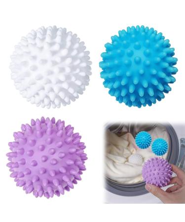 3 PCS Tumble Dryer Balls Reusable Energy Saving & Non-Melt Dryer Balls Washing Ball Laundry Balls for Washing Machine for Speeding Drying and Reducing Creases(3 Colors)