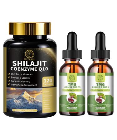 BBEEAAUU TMG (Trimethylglycine) Supplement Liquid Drops & Shilajit Capsules with Sea Moss
