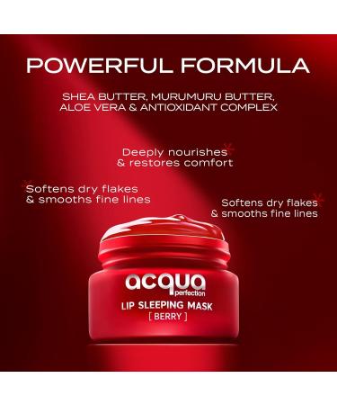 Acqua Perfection Lip Mask Overnight Treatment with Shea Butter Berry Scent Night Lip Care for Dry-Feeling Lips - Buy Online on GoSupps.com