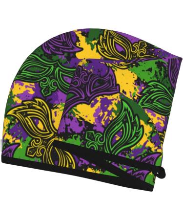 Buy Hair Towel Wrap Quick Drying Turban with Button | Perfect for Easy Hair Care (Mardi Gras7 - Buy Online on GoSupps.com