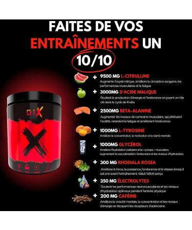 TEN PRE WORKOUT Pro | Energy | Pump | Focus | Electrolyte | L-Citrulline | Beta Alanine | L-Tyrosine | Rhodiala Rosea | Mallic Acid - Buy Online on GoSupps.com