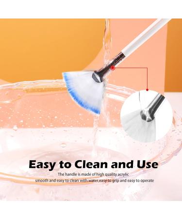 Soft N Style Taklon Fan Mask Brush - Acid Applicator for Glycolic Peel & Masques (2 Pack White/Blue) | International Shipping Available - Buy Online on GoSupps.com