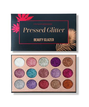 ROMANTIC BEAR 15 Colors Shimmer Glitter Eyeshadow Palette - Rainbow Pigment for Nude Beauty | International Shipping - Buy Online on GoSupps.com