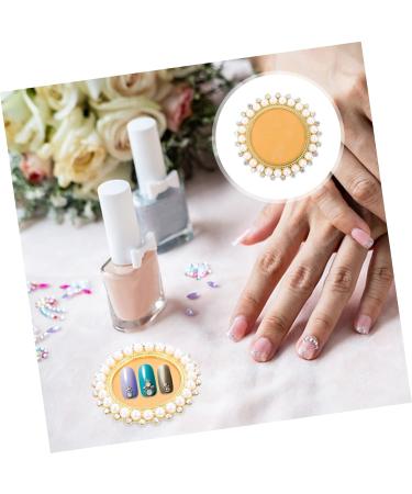 Mikinona Nail Display Board Nail Showing Board Nail Color Mixing Plate Nail Polish Plate Nail Art Manicure Nail Building Gel Nail Gel Nail Tips Display Holder Zinc Alloy Nail Plate Cosmetic 7.9X7.9X1.2CM Golden - Buy Online on GoSupps.com