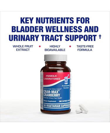 Cranberry Pills for Women Urinary Tract Health - Clinical Strength Cran-Max Cranberry Extract Capsules to Support Bladder Cleansing and Urinary Tract Health for Women - Super Potent Vegan & Non-GMO - Buy Online on GoSupps.com