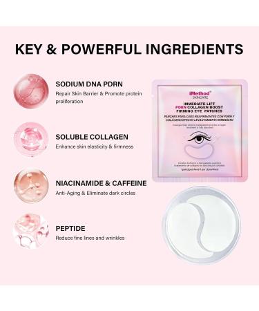iMethod PDRN Collagen Boost Eye Patches - Masque sous les yeux - Masque instantan pour r duire les ridules raffermir sous les yeux - 8 paires - Buy Online on GoSupps.com