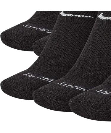 Nike Everyday Plus Cushion No Show Socks (6 Pack) - Black/White Large - Buy Online on GoSupps.com