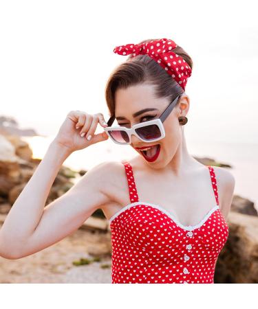 Retro White Polka Dot Bandana Headband - Wire Hair Accessory for Women & Girls - Stylish Hair Jewelry in Red & White - Buy Online on GoSupps.com