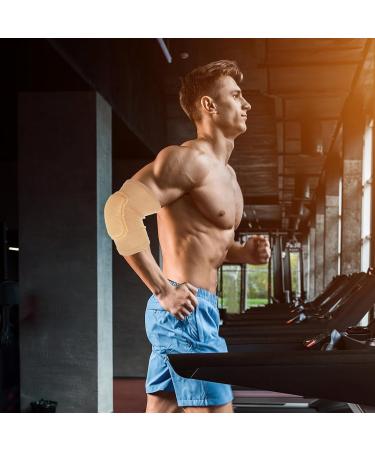 Sibba Compression Elbow Pads - Breathable Arm Brace Support for Kids Men & Women | Fitness Volleyball & Basketball Protector (Nude - Buy Online on GoSupps.com